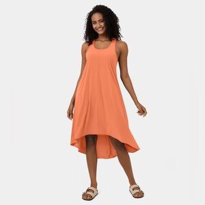 NWT HALARA Breezeful™ Backless Racerback High Low Flowy Midi Dress